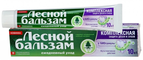 Паста зубная Лесной бальзам Комплексная защита десен и зубов с Биогранулами Паста в Казахстане, интернет-аптека Рокет Фарм