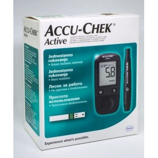 Глюкометр Accu-Chek Active в комплекте с тест полосками 10 штук Приборы для измерения уровня глюкозы в крови 1 шт.