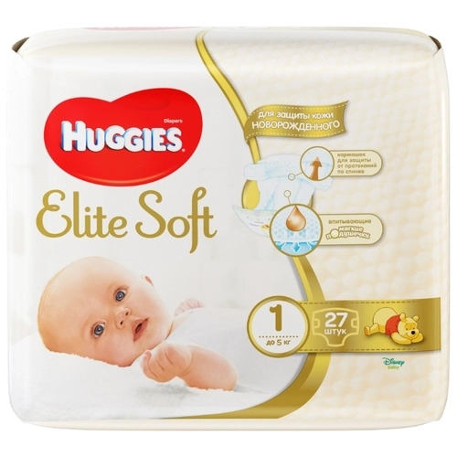 Huggies Elite Soft 1  Подгузники в Казахстане, интернет-аптека Рокет Фарм