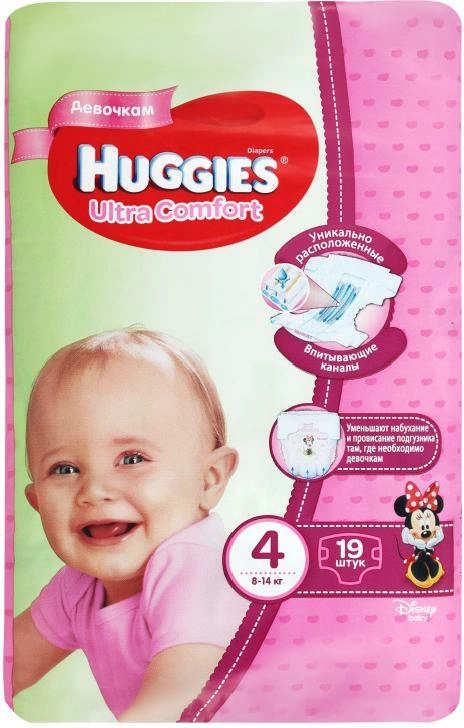 Huggies Ultra Comfort 4 Girl (8-14кг) Подгузники _ №19