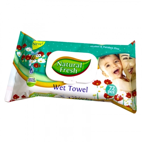 Natural fresh wet towel детские Салфетки в Казахстане, интернет-аптека Рокет Фарм