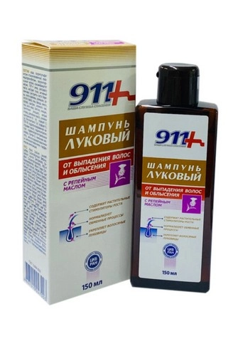 911 Луковый шампунь с Репейным маслом от выпадения волос и облысения Шампунь в Казахстане, интернет-аптека Рокет Фарм