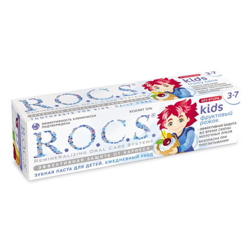 Паста зубная РОКС R.O.C.S. Kids Фруктовый рожок от 4 до 7 лет Паста в Казахстане, интернет-аптека Рокет Фарм