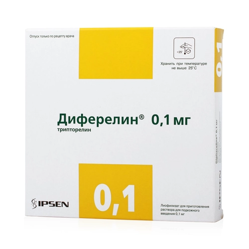 Диферелин Лиофилизат для приготовления раствора для инъекций 0,1мг 7 шт.