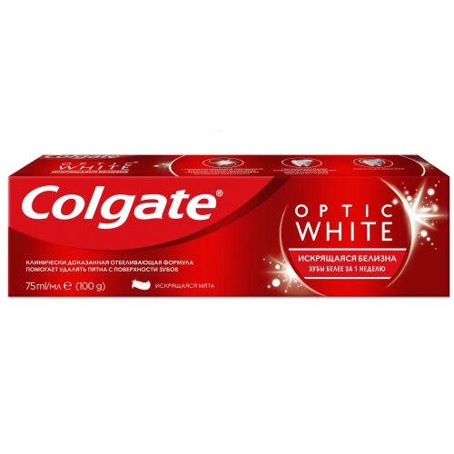Colgate Optic White Искрящаяся мята Паста в Казахстане, интернет-аптека Рокет Фарм