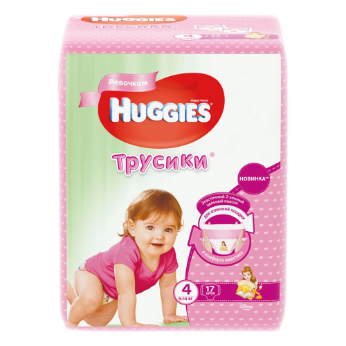 Подгузники Хаггис Huggies Little Walkers 4 Girl (9-14кг) трусики Подгузники в Казахстане, интернет-аптека Рокет Фарм