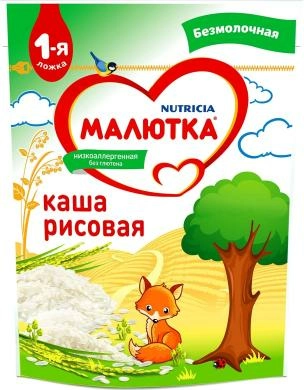 Каша Малютка безмолочная рисовая с 4 месяцев _ 220г