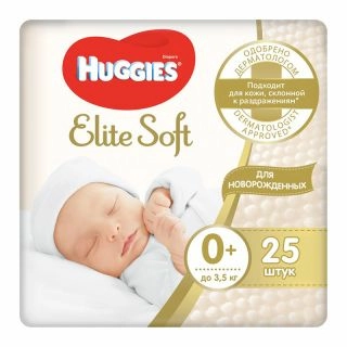 Huggies Elite Soft 0 (<3.5кг) Подгузники 0 <3.5кг №25