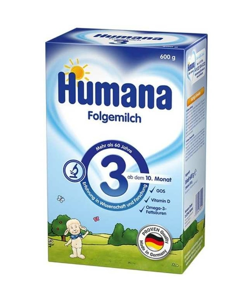 Humana 3 сухая молочная смесь с пребиотиками с 10 месяцев 600гр