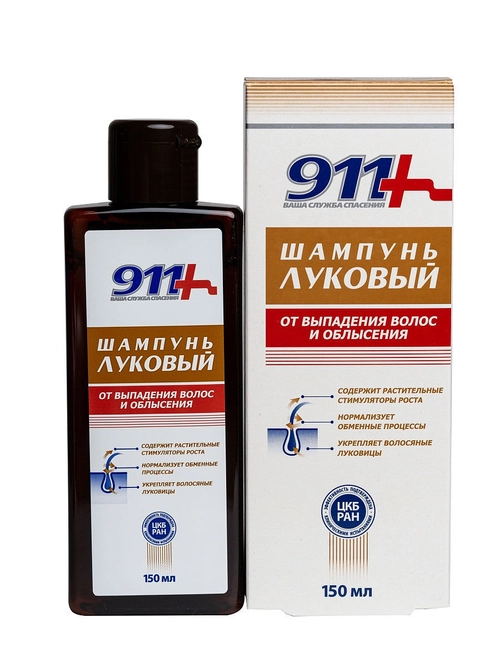 911 Луковый шампунь от выпадения волос и облысения Шампунь в Казахстане, интернет-аптека Рокет Фарм