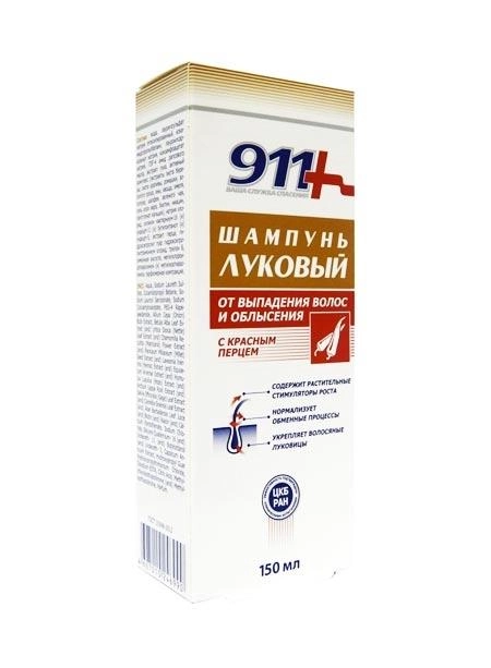 911 Луковый шампунь с Красным перцем от выпадения волос и облысения Шампунь в Казахстане, интернет-аптека Рокет Фарм