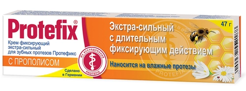 Крем для фиксации зубных протезов Protefix Extra Протефикс экстра сильный с прополисом Крем в Казахстане, интернет-аптека Рокет Фарм