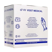 Перчатки Vogt Medical хирургические латексные стерильные опудренные размер 7,5