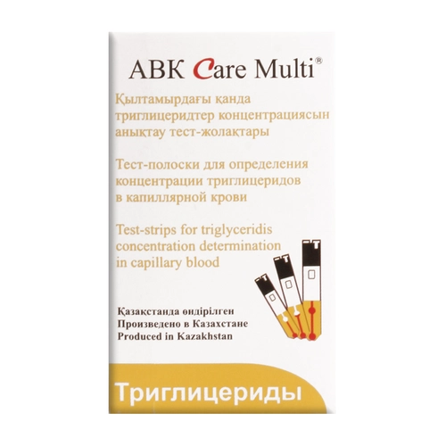 Тест полоски для определения концентрации триглицеридов в капиллярной крови ABK Care Multi  в Казахстане, интернет-аптека Рокет Фарм