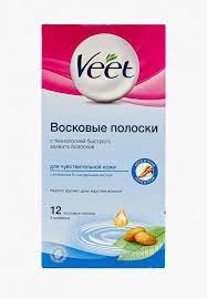 Восковые полоски Veet для депиляции для чувствительной кожи  в Казахстане, интернет-аптека Рокет Фарм