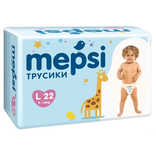 Подгузники Мепси Mepsi L (9-16Кг) трусики Подгузники в Казахстане, интернет-аптека Рокет Фарм
