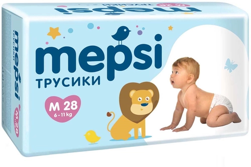 Подгузники Мепси Mepsi M (6-11Кг) трусики Подгузники в Казахстане, интернет-аптека Рокет Фарм