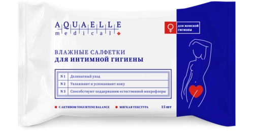 Салфетки Aquaelle Medical влажные для интимной гигиены Салфетки в Казахстане, интернет-аптека Рокет Фарм