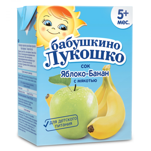 Сок Бабушкино лукошко яблоко банан с 6 месяцев Молокоотсосы в Казахстане, интернет-аптека Рокет Фарм