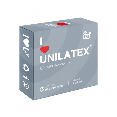 ПРЕЗЕРВАТИВЫ Unilatex Ребристые (кольца) №3  в Казахстане, интернет-аптека Рокет Фарм