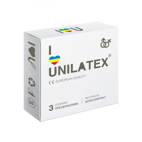 ПРЕЗЕРВАТИВЫ Unilatex Мультифрукт №3  в Казахстане, интернет-аптека Рокет Фарм
