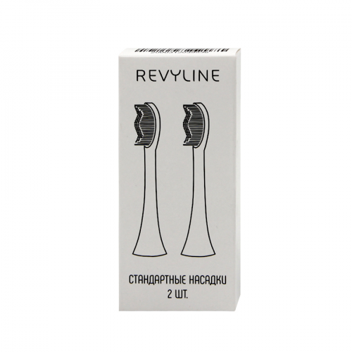 REVYLINE Насадки стандартные для звуковой зубной щетки 2шт RL 015 5777 белый  в Казахстане, интернет-аптека Рокет Фарм