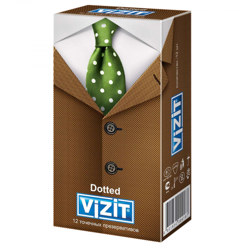 VIZIT Презерватив №12 Dotted  в Казахстане, интернет-аптека Рокет Фарм
