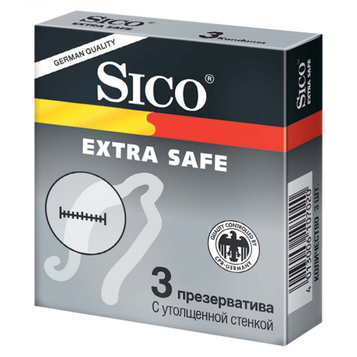 SICO Презерватив 3шт Extra safe  в Казахстане, интернет-аптека Рокет Фарм