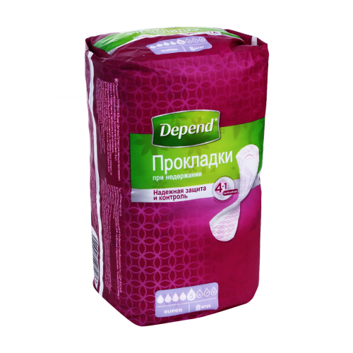 DEPEND Прокладки при недержании Super 8шт  в Казахстане, интернет-аптека Рокет Фарм