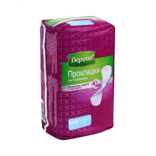 DEPEND Прокладки при недержании Normal 12шт  в Казахстане, интернет-аптека Рокет Фарм