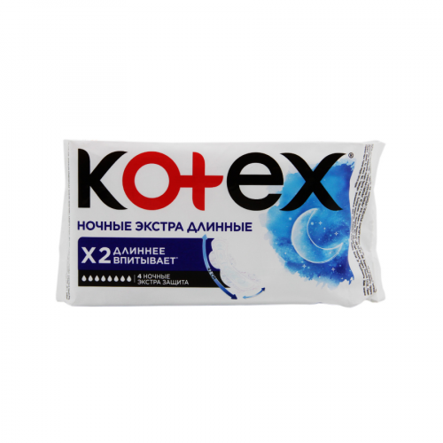KOTEX Прокладки гигиенические ночные Экстра Защита 4шт  в Казахстане, интернет-аптека Рокет Фарм