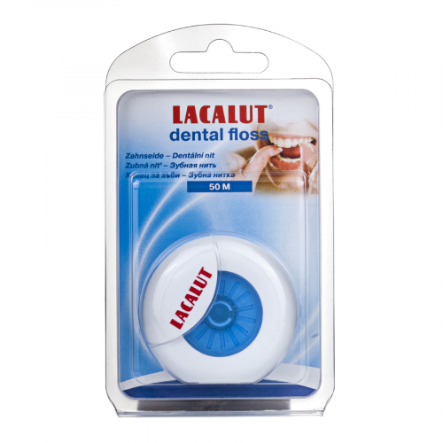 Нить зубная Лакалют Lacalut Дентал с держателем 50м Нить в Казахстане, интернет-аптека Рокет Фарм