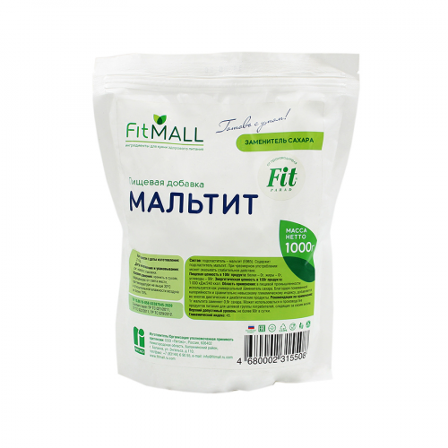 FIT PARAD Заменитель сахара FitMall Мальтит 1000гр  в Казахстане, интернет-аптека Рокет Фарм