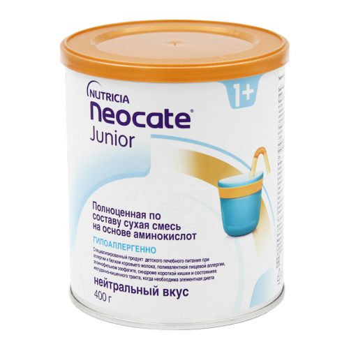 NUTRICIA Смесь сухая Neocate Junior на основе аминокислот гипоаллергенно 1+ 400гр  в Казахстане, интернет-аптека Рокет Фарм