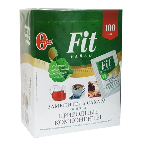 FIT PARAD Заменитель сахара №10 100саше  в Казахстане, интернет-аптека Рокет Фарм