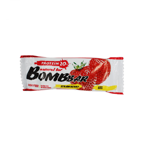 BOMBBAR Батончик Клубника с протеином 60гр  в Казахстане, интернет-аптека Рокет Фарм