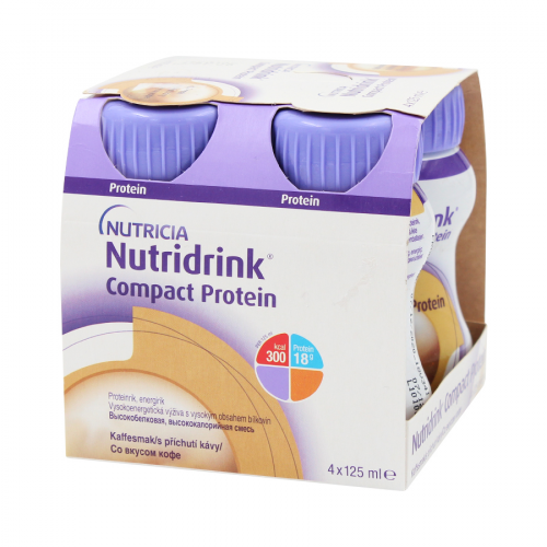 NUTRICIA Смесь жидкая Nutridrink Compact Protein со вкусом кофе 4*125мл  в Казахстане, интернет-аптека Рокет Фарм