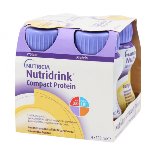 NUTRICIA Смесь жидкая Nutridrink Compact Protein со вкусом банана 4*125мл  в Казахстане, интернет-аптека Рокет Фарм
