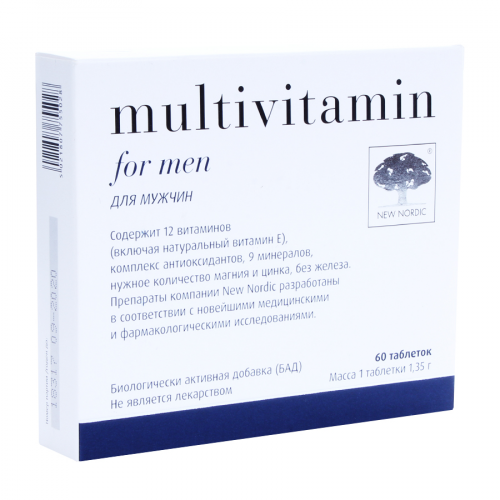 Мультивитамины для мужчин Нью Нордик New Nordic Таблетки в Казахстане, интернет-аптека Рокет Фарм