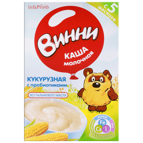 ВИННИ Каша молочная кукурузная с пребиотиками 5м+ 200гр  в Казахстане, интернет-аптека Рокет Фарм