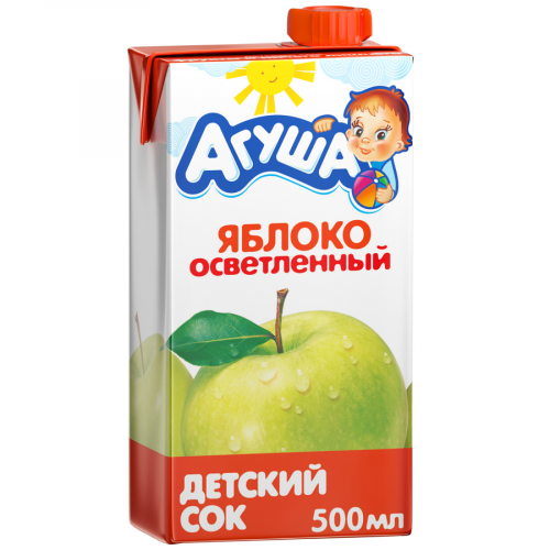 АГУША Сок осветленный яблоко 500мл  в Казахстане, интернет-аптека Рокет Фарм