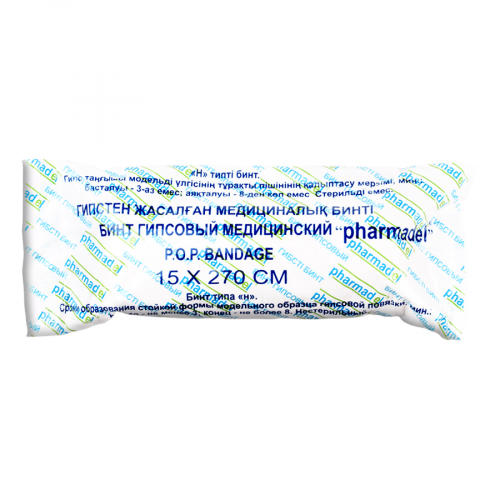 PHARMADEL Бинт гипсовый медицинский 15см*270см  в Казахстане, интернет-аптека Рокет Фарм