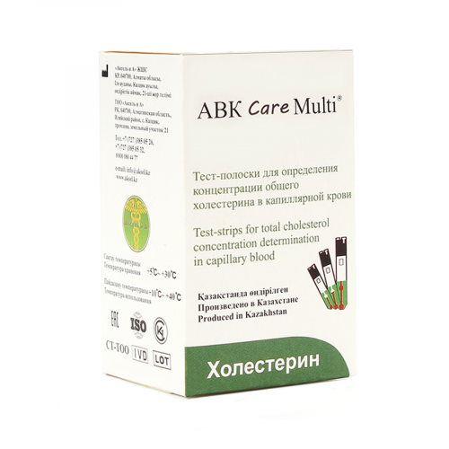 ABK CARE MULTI Тест-полоски холестерина №25  в Казахстане, интернет-аптека Рокет Фарм