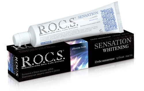 Паста зубная РОКС R.O.C.S. Sensation Whitening Extreme fresh Паста в Казахстане, интернет-аптека Рокет Фарм