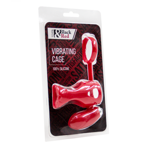 TOYFA Насадка на пенис Black red Vibrating Cage, красный, силикон 901403-9  в Казахстане, интернет-аптека Рокет Фарм