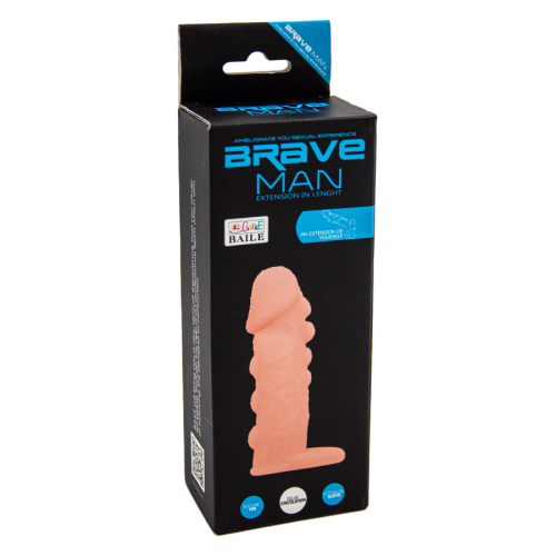 BAILE Насадка на пенис BRAVE MAN BI-016012-1  в Казахстане, интернет-аптека Рокет Фарм