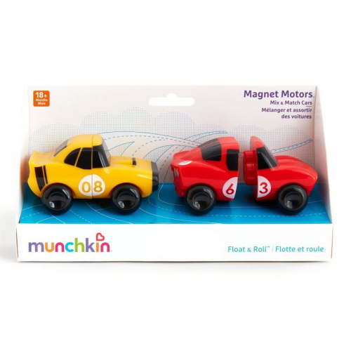 Игрушка для ванны Munchkin Машинки Желтая-Красная Magnet Motors 2шт 18мес  в Казахстане, интернет-аптека Рокет Фарм