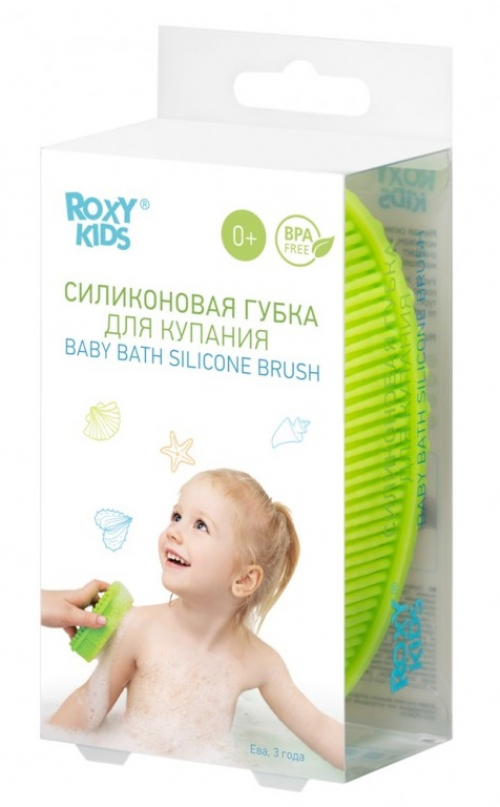 Губка для тела Roxy Kids силиконовая Салатовая  в Казахстане, интернет-аптека Рокет Фарм