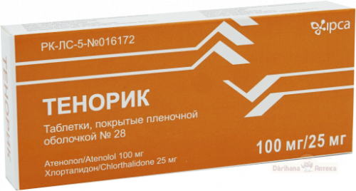 Тенорик 100 мг №28 таблеток  в Казахстане, интернет-аптека Рокет Фарм