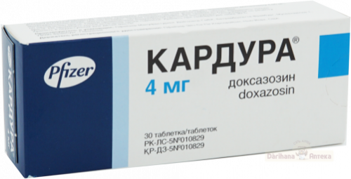 Кардура 4 мг доксазозин 30 шт  в Казахстане, интернет-аптека Рокет Фарм